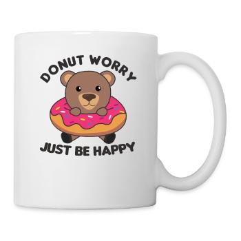 Süßer Bär lustige Tiere in Donut pink - Tasse - Weiß - Rechts