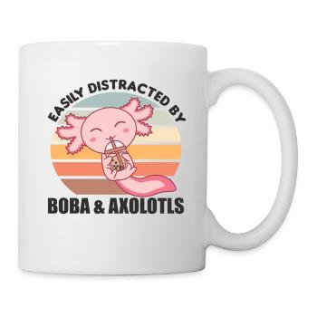 Bubble Tea Axolotl Chocolate Cute Animals Boba - Mug - white - Right