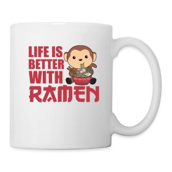 Ramen Japanese Noodles Sweet Monkey Eats Ramen - Mug - white - Right