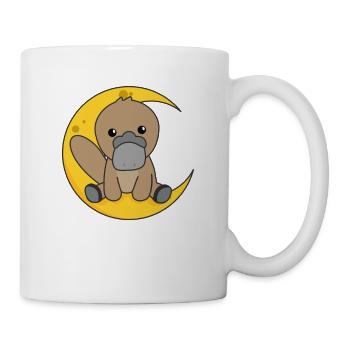 Moon Platypus cute animals children for the night - Mug - white - Right