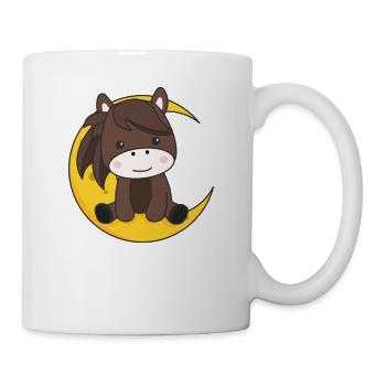 Moon cheval animaux mignons pour les enfants pour la nuit - Mug blanc - blanc - Droite