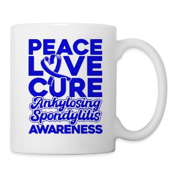 Ruban bleu de conscience de la spondylarthrite ankylosante - Mug blanc - blanc - Droite