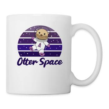 Otter Space ein süßer Otter im Weltall im Ufo - Tasse - Weiß - Rechts