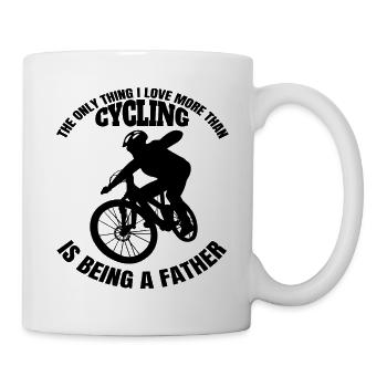 Fahrrad Vater Radfahren Papa Radeln Fahrradtour - Tasse - Weiß - Rechts