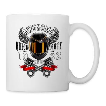 Awesome since 1982, Biker Geburtstag - Tasse - Weiß - Rechts
