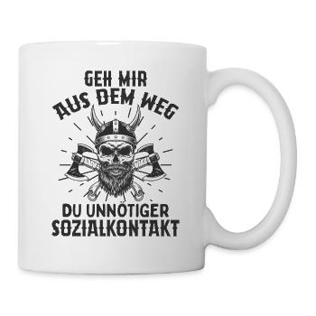 Geh Mir Aus Dem Weg Du Unnötiger Sozialkontakt - Tasse - Weiß - Rechts
