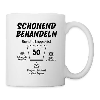 50 Years Gentle Treatment Old Sack 50th Birthday - Tasse - Weiß - Rechts