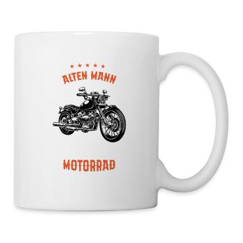 Geschenkidee Ein Alter Mann Auf Einem Motorrad - Tasse - Weiß - Rechts