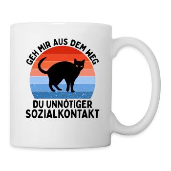Geh Mir Aus Dem Weg Du Unnötiger Sozialkontakt - Tasse - Weiß - Rechts