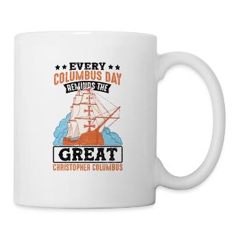 Großer Christopher Columbus Day 1942 Amerikaner - Tasse - Weiß - Rechts