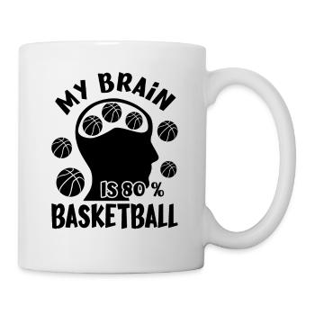 My Brain Is 80 % Basketball - Funny Basketball Fan - Tasse - Weiß - Rechts