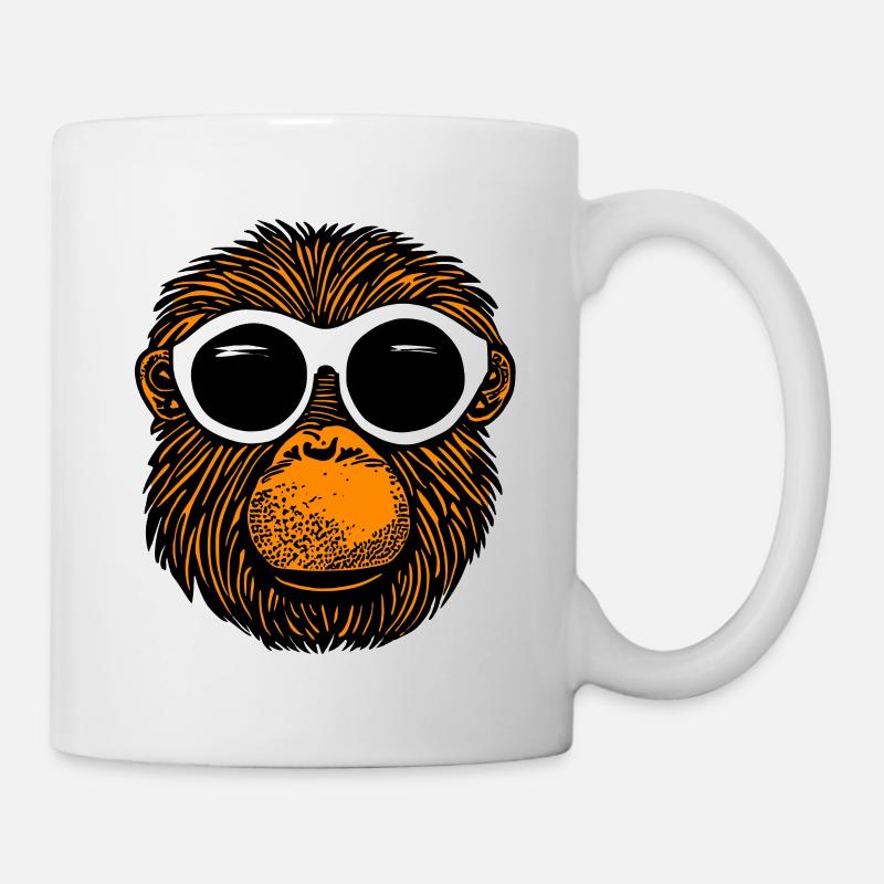 Monkey with sunglasses - Mug - white