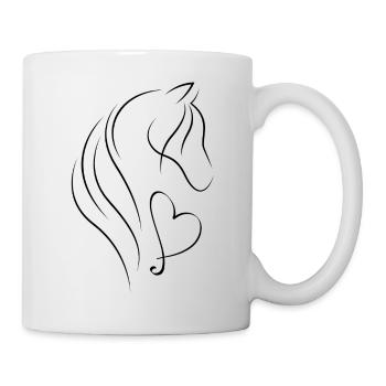 A horse with a heart - Mug - white - Right