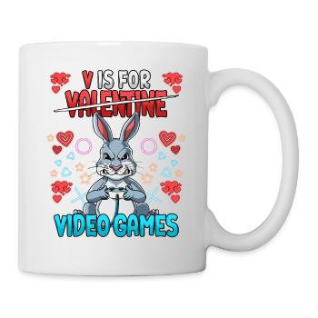 V est pour les jeux vidéo Valentine’s Day Gamer - Mug blanc - blanc - Droite