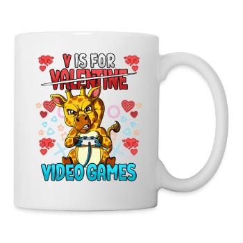 V est pour les jeux vidéo Valentine’s Day Gamer - Mug blanc - blanc - Droite