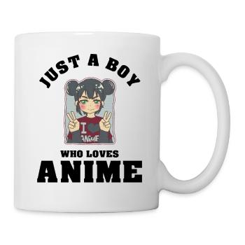 Just A Boy Who Loves Anime - Tasse - Weiß - Rechts