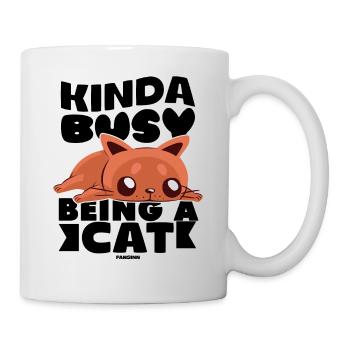 Kinda Busy Being A Cat - Tasse - Weiß - Rechts