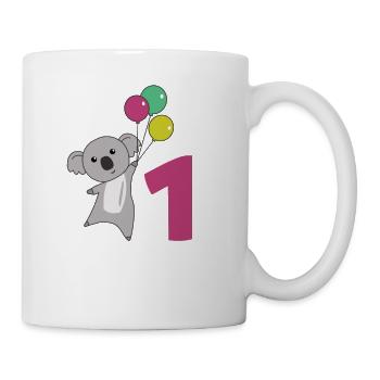 Ballons de premier anniversaire Koala pour enfants - Mug blanc - blanc - Droite