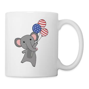 éléphant vole ballons usa animaux mignons éléphants - Mug blanc - blanc - Droite
