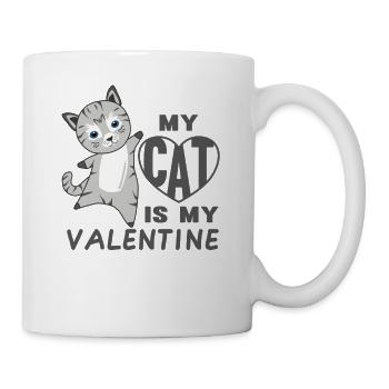 Mon chat est mon chat mignon de la Saint-Valentin pour la Saint-Valentin - Mug blanc - blanc - Droite