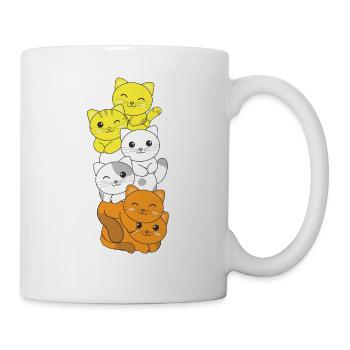 maverique flag pride LGBTQ cute cat pile - Mug - white - Right