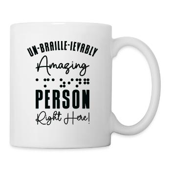 Conscience de la cécité aveugle en braille - Mug blanc - blanc - Droite