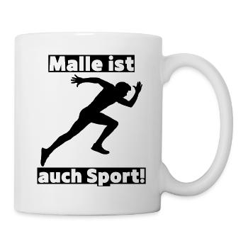 Malle ist auch Sport! Party, Mallorca, JGA! - Tasse - Weiß - Rechts