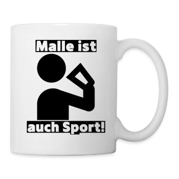 Malle ist auch Sport! Party, Mallorca, JGA! - Tasse - Weiß - Rechts