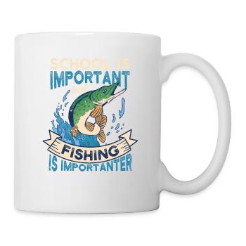Kids Fishing Shirt Youth Young Fish Lovers - Mug - white - Right