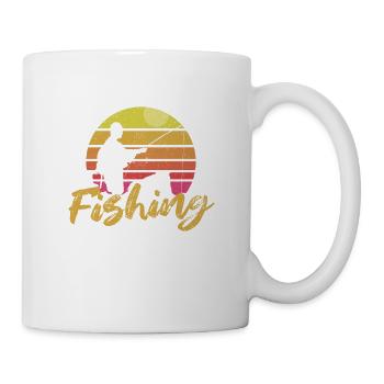 Vintage Schule ist wichtig, aber Angeln ist wicht - Tasse - Weiß - Rechts