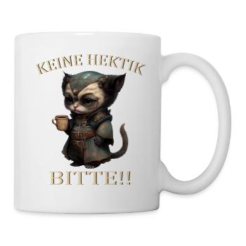 Katze "Keine Hektik bitte" - Tasse - Weiß - Rechts