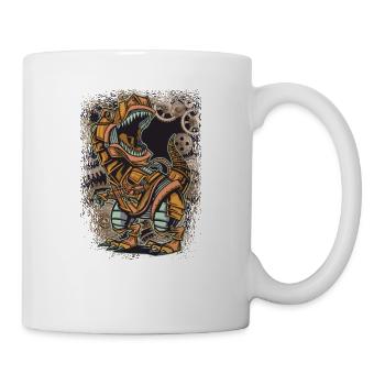 Dino Steampunk Trois dinosaures Rex T Rex - Mug blanc - blanc - Droite