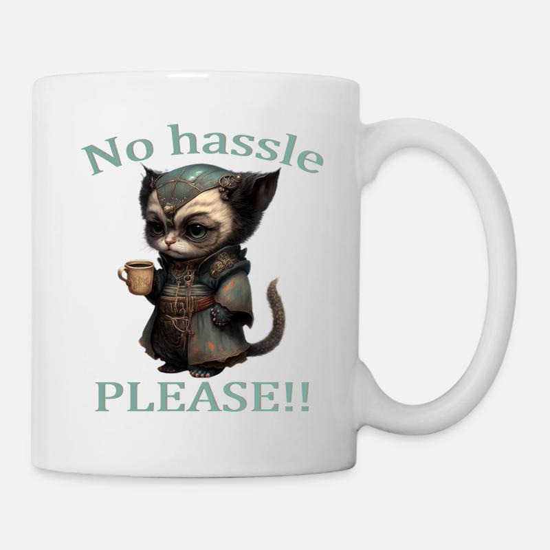 Chat pas de stress s’il vous plaît - Mug blanc - blanc