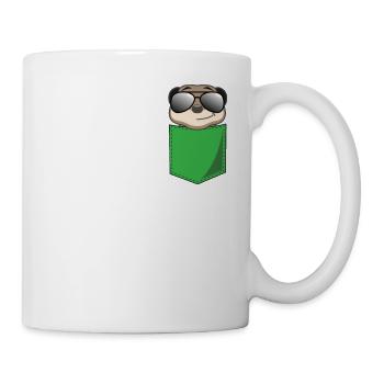 Suricate drôle dans la poche de poitrine Imprimer Cadeau - Mug blanc - blanc - Droite