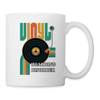 Retro Vinyl Schallplatten Platenspieler 70er - Tasse - Weiß - Rechts