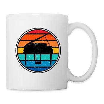 Klavier Flügel vintage funny Design - Tasse - Weiß - Rechts