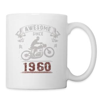Awesome since 1960, Biker 63. Geburtstag - Tasse - Weiß - Rechts