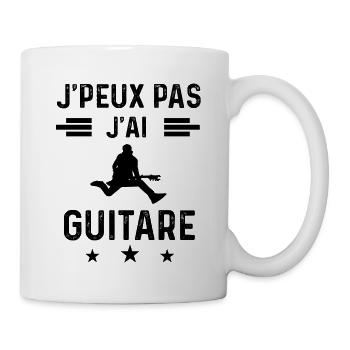 j'peux pas j'ai guitare rock gutariste - Mug blanc - blanc - Droite