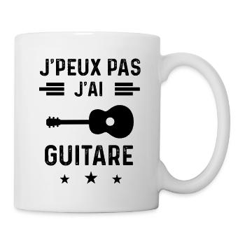 j'peux pas j'ai guitare gutariste - Mug blanc - blanc - Droite