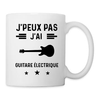 j'peux pas j'ai guitare électrique gutariste - Mug blanc - blanc - Droite