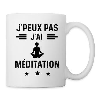 j'peux pas j'ai méditation relaxation - Mug blanc - blanc - Droite