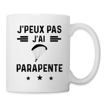j'peux pas j'ai parapente parapentiste - Mug blanc - blanc - Droite