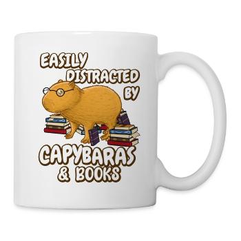 Facilement distrait par Capybaras & Books - Mug blanc - blanc - Droite
