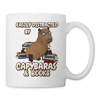 Facilement distrait par Capybaras & Books - Mug blanc - blanc - Droite