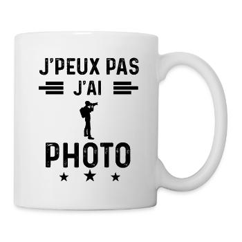 j'peux pas j'ai photo photographe - Mug blanc - blanc - Droite
