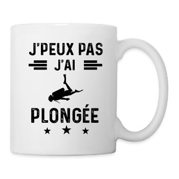 j'peux pas j'ai plongée en apnée plongeur - Mug blanc - blanc - Droite