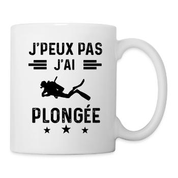 j'peux pas j'ai plongée plongeur - Mug blanc - blanc - Droite
