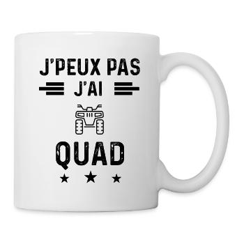 j'peux pas j'ai quad véhicule - Mug blanc - blanc - Droite