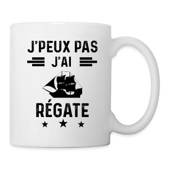 j'peux pas j'ai régate bateau - Mug blanc - blanc - Droite