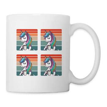 Meine 4 Stimmungen Kaffee Einhorn - Tasse - Weiß - Rechts